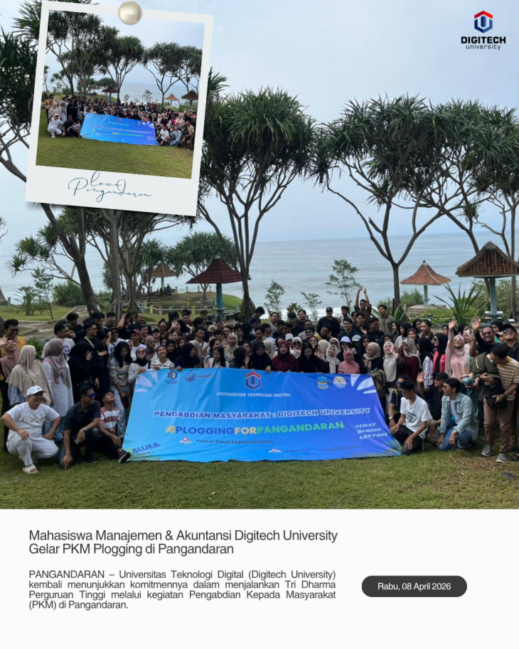 Mahasiswa Akuntansi Digitech University Turun ke Pantai Pangandaran, Wujudkan Aksi Nyata Peduli Lingkungan Lewat PKM Plogging